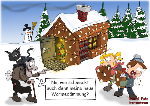 Cartoon: Neue Wärmedämmung (medium) by karicartoons tagged dämmung,haus,hänsel,und,gretel,hexe,hexenhaus,kinder,lebkuchen,lebkuchenhaus,lustig,märchen,parodie,schnee,wald,wärmedämmung,winter,dämmung,haus,hänsel,und,gretel,hexe,hexenhaus,kinder,lebkuchen,lebkuchenhaus,lustig,märchen,parodie,schnee,wald,wärmedämmung,winter