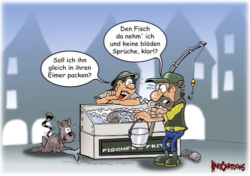 Cartoon: Petri Heil (medium) by karicartoons tagged vertuschen,mißerfolg,glück,kein,mißglück,erfolglos,erfolg,angelsport,pech,sport,hobby,fischfang,heil,petri,angel,angeln,angler,fischen,fisch