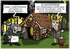 Cartoon: Baurechtsbehörde (small) by karicartoons tagged hexe,hexenhaus,lebkuchenhaus,märchen,hänsel,und,gretel,baubehörde,baugenehmigung,verordnung,amt,bürokratie,landesbauordnung,lbo