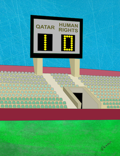 Cartoon: Final score (medium) by bernie tagged qatar,football,world,cup