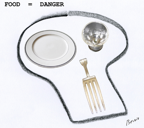 Cartoon: FOOD IS DANGEROUS (medium) by bernie tagged health,food,pesticides