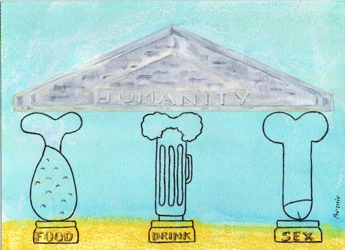 Cartoon: Basis of Humanity (medium) by bernie tagged humanity,life,civilization