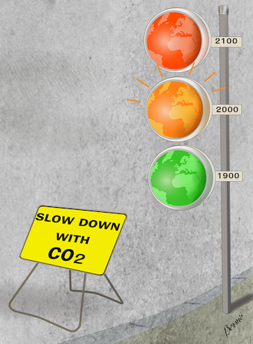 Cartoon: Slow down (medium) by bernie tagged planet,global,warming