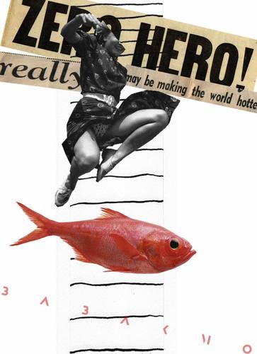 Cartoon: collage (medium) by Babak Mo tagged babakmo,babak,mo,art,kunst,collage,dada,artist,fish,zero,hero