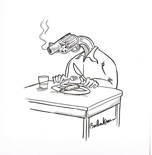 Cartoon: Eating (medium) by Babak Mo tagged cartoon,babakm