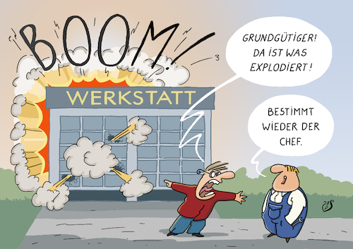 Cartoon: Chef (medium) by Dodenhoff Cartoons tagged mitarbeiterführung,führungskräfte,arbeitsstress,alltag,unternehmen,selbständigkeit,mitarbeiter,achtsamkeit,entspannung,angespanntheit,führungsetage,berufsalltag,mediation,gleichgültigkeit,explosion,choleriker,mitarbeiterführung,führungskräfte,arbeitsstress,alltag,unternehmen,selbständigkeit,mitarbeiter,achtsamkeit,entspannung,angespanntheit,führungsetage,berufsalltag,mediation,gleichgültigkeit,explosion,choleriker