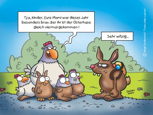 Cartoon: Ostergeschenke (medium) by Dodenhoff Cartoons tagged ostern,hase,hühner,fest,eier,kinder,eltern,sexualität,familie