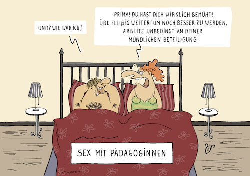 Cartoon: Pädagogin (medium) by Dodenhoff Cartoons tagged birgit,dodenhoff,cartoon,karikatur,lehrerkommentar,liebesnacht,bildungsweg,mündliche,beteiligung,lob,tadel,anerkennung,erotik,leistungsdruck,ehe,lehrerinnen,lehrerehe