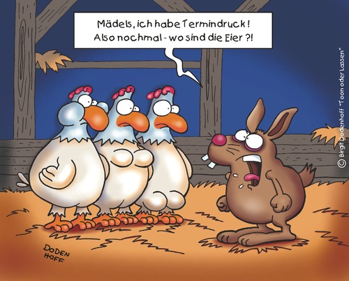 Cartoon: Termindruck (medium) by Dodenhoff Cartoons tagged ostern,hase,eier,nest,feiertage