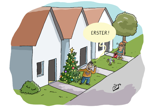 Cartoon: Weihnachtsdekoration (medium) by Dodenhoff Cartoons tagged erster,weihnachten,weihnachtsdekoration,festtage,lichterketten,konsum,müll,saison,rituale,jahreszeiten,erster,weihnachten,weihnachtsdekoration,festtage,lichterketten,konsum,müll,saison,rituale,jahreszeiten