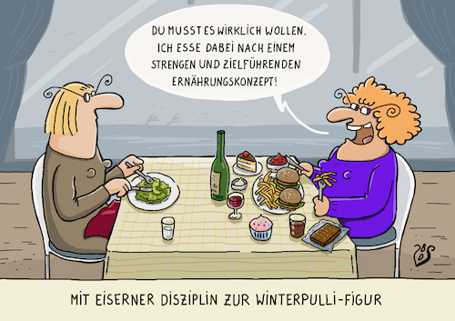 Cartoon: Winterpulli (medium) by Dodenhoff Cartoons tagged bikinifigur,tschüss,wollpulli,winterspeck,restaurant,essengehen,fast,food,ernährung,fettpolster,figur,diät,diätenwahnsinn,ernährungsformen,willensstärke,äußerlichkeiten,ansehen,disziplin,durchhaltevermögen,streng,ernährungsplan,lifecoaching,übergewicht,bodyshaming,kaschieren,problemzonen,lebenseinstellung,optimismus,zielgerade,zielstrebigkeit,winterdiät,kalte,jahreszeit,cola,pommes,burger,alkohol,übermaß,bikinifigur,tschüss,wollpulli,winterspeck,restaurant,essengehen,fast,food,ernährung,fettpolster,figur,diät,diätenwahnsinn,ernährungsformen,willensstärke,äußerlichkeiten,ansehen,disziplin,durchhaltevermögen,streng,ernährungsplan,lifecoaching,übergewicht,bodyshaming,kaschieren,problemzonen,lebenseinstellung,optimismus,zielgerade,zielstrebigkeit,winterdiät,kalte,jahreszeit,cola,pommes,burger,alkohol,übermaß