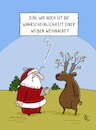 Cartoon: weiße weihnacht (small) by Dodenhoff Cartoons tagged weißeweihnacht,schnee,frost,weihnachtsmann,rentier,siri,smartphone,klimawandel,blüte,weihnachten,christfest,schneeprognose,wetterbericht,wetterapp,austrieb,äste,geweih,weltklima,mildetemperaturen