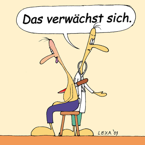 Cartoon: lexatoon Das verwächst sich (medium) by lexatoons tagged arzt,medizin,patient,messer,gesundheitsreform,lexatoon,das,verwächst,sich,fehldiagnose,diagnose,krank,gesund