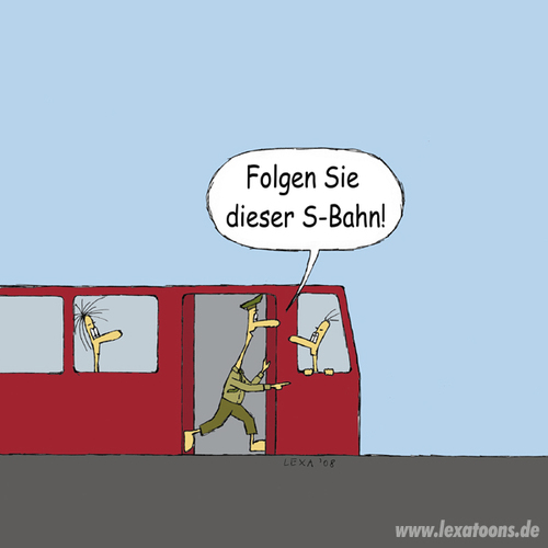 Cartoon: Folgen Sie dieser S-Bahn (medium) by lexatoons tagged polizei