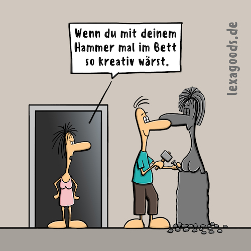 Cartoon: lexatoon Bildhauer (medium) by lexatoons tagged lexatoon,bildhauer,und,seine,frau,hammer,ehe,kreativ,bett,ehekrise,mann,beziehung,lexatoon,bildhauer,und,seine,frau,hammer,ehe,kreativ,bett,sex,ehekrise,mann,beziehung