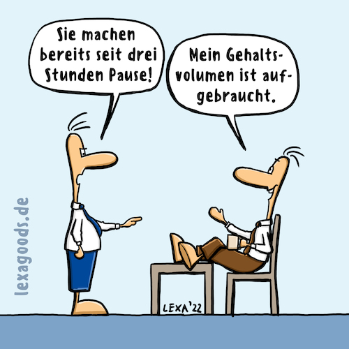 Cartoon: lexatoon Gehaltsvolumen (medium) by lexatoons tagged lexatoon,gehaltsvolumen,pause,chef,mitarbeiter,firma,gehalt,lohn,tarif,einkommen,inflation,gehaltsverhandlung,lexatoon,gehaltsvolumen,pause,chef,mitarbeiter,firma,gehalt,lohn,tarif,einkommen,inflation,gehaltsverhandlung