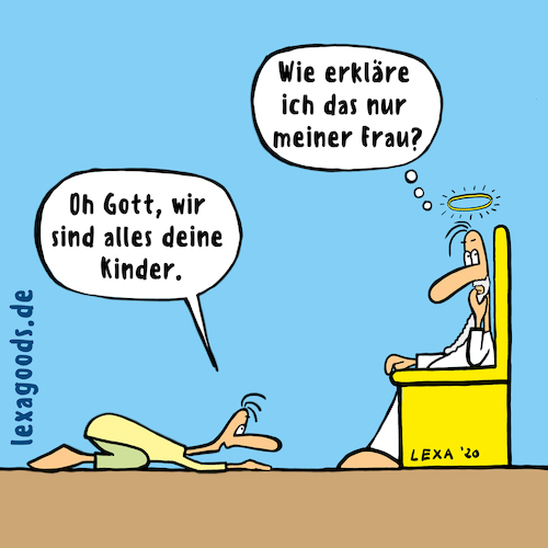 Cartoon: lexatoon Gottes Kinder (medium) by lexatoons tagged lexatoon,gottes,kinder,ehefrau,seitensprung,gott,lexatoon,gottes,kinder,ehefrau,seitensprung,gott