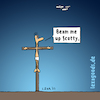 Cartoon: lexatoon Beam me up Scotty (small) by lexatoons tagged lexatoon,beam,me,up,scotty,jesus,christus,ostern,kreuzigung,enterprise,startrek,kirk,spock,pille