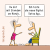 Cartoon: lexatoon Digital Detox App (small) by lexatoons tagged lexatoon,digital,detox,app,handy,social,media,mann,frau,ehe,beziehung,internet,mobile,phone