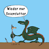 Cartoon: lexatoon Dosenfutter (small) by lexatoons tagged lexatoon,dosenfutter,tiernahrung,fütterung,futterhaus,drachen,ritter,fressen