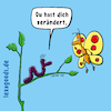 Cartoon: lexatoon Metamorphose (small) by lexatoons tagged lexatoon,du,hast,dich,verändert,raupe,schmetterling,butterfly,metamorphose,verwandlung,frühling