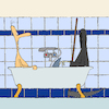 Cartoon: lexatoon Tod in der Badewanne (small) by lexatoons tagged lexatoon,badewanne,loriot,tod,sterben,hai