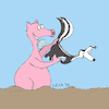 Cartoon: lexatoon ode skunk (small) by lexatoons tagged schwein,stinktier,skunk,pig,stinken,parfüm,gestank,duft