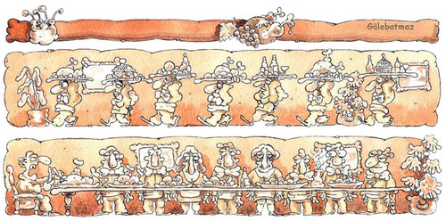 Cartoon: garsonlar (medium) by Gölebatmaz tagged garson,patron,kapitalizm