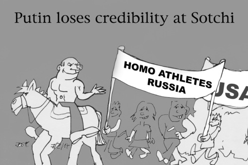 Cartoon: olympia (medium) by Jos F tagged sochi,putin,homophobia,homophobic,wintergames