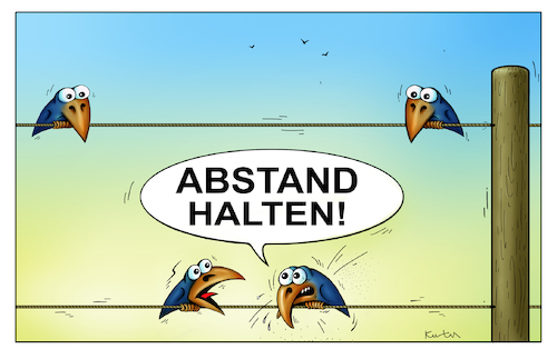 Cartoon: abstand (medium) by kurtu tagged abstand,abstand