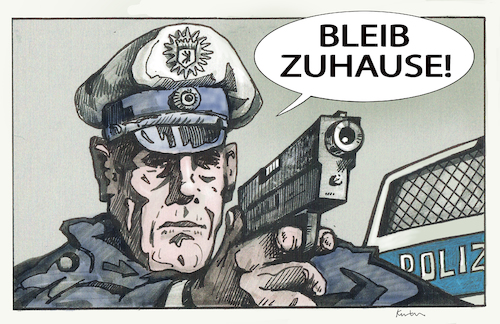 Cartoon: Bleib Zuhause! (medium) by kurtu tagged bleib,zuhause,bleib,zuhause