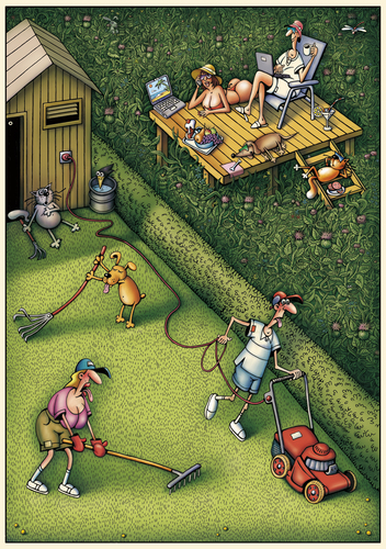 Cartoon: Garten 001 (medium) by kurtu tagged yes