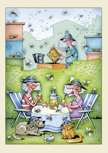 Cartoon: garten nachbarschaft (medium) by kurtu tagged garten,nachbarschaft,klima,garten,nachbarschaft,klima