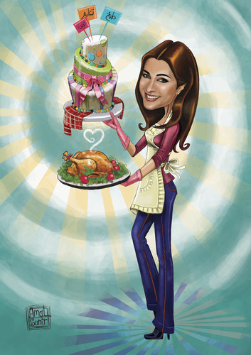 Cartoon: chef ghada (medium) by Amal Samir tagged chef,cook,cartoon,woman,lady