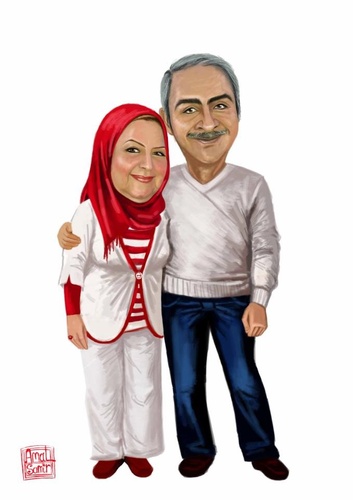 Cartoon: Love (medium) by Amal Samir tagged love,woman,man,old,dad