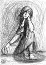 Cartoon: What can I do (small) by Amal Samir tagged lady,sad,long,hair