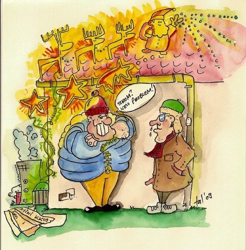 Cartoon: Christmastime (medium) by talbiez tagged weihnachten,christmas,lichterketten,atomkraftwerk,stromsparen,strom,sparen
