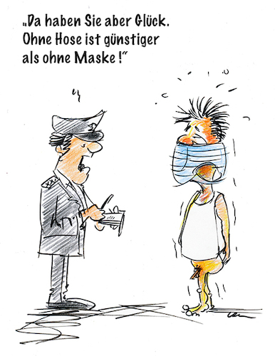 Cartoon: Maskenpflicht (medium) by kugel2020 tagged maske,corona,maskenpflicht,krank,pandemie,deutschland