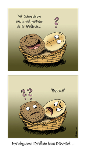 Cartoon: unter Brötchen... (medium) by martinchen tagged brötchen,brot,rassismus,racism