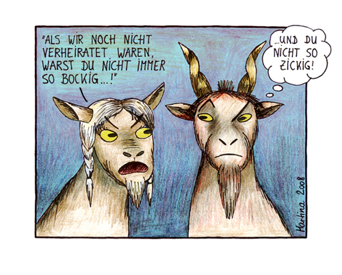 Cartoon: zwei Ziegen... (medium) by martinchen tagged ziegen,liebe,ehe,krise