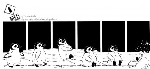 Cartoon: POLE Strip No. 10 (medium) by Penguin_guy tagged penguins,pinguine,pets,tiere,animals,snow,schnee,thomas,baehr,klimawandel,climate,change