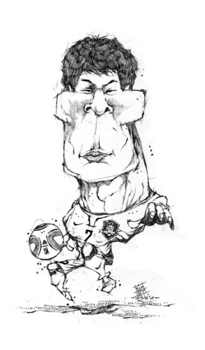 Cartoon: park ji sung (medium) by cakBOY tagged park,ji,sung