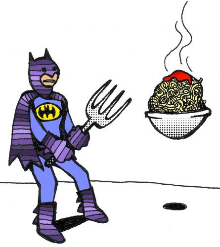 Cartoon: Batfork (medium) by Peter Russel tagged bat,fork,spaghetti