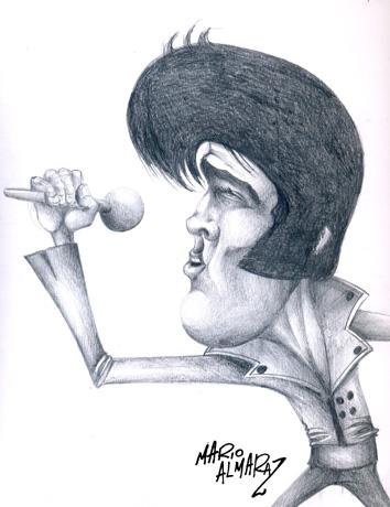 Cartoon: ELVIS (medium) by Mario Almaraz tagged cantante
