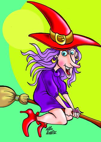 Cartoon: Ilustracion Bruja (medium) by Mario Almaraz tagged bruja,volando