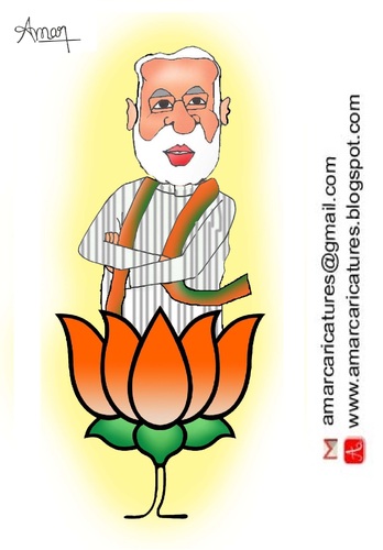 Cartoon: Narendra Modi Caricature (medium) by Amar cartoonist tagged narendra,modi,caricature