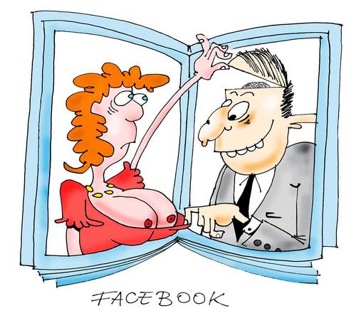 Cartoon: Facebook (medium) by paraistvan tagged facebook,woman,curious