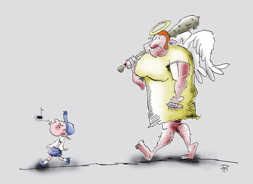 Cartoon: Guardian angel Schutzengel (medium) by paraistvan tagged protection,safety,kid,guardian,angel