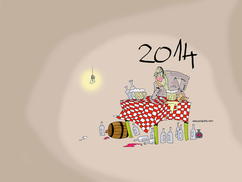 Cartoon: Happy New Year to all collegues! (medium) by paraistvan tagged new,year