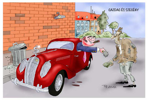 Schwarte Rich man poor man By paraistvan | Nature Cartoon | TOONPOOL
